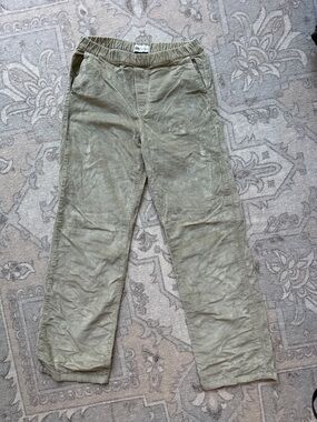 Zara Corduroy Pants in Light Olive